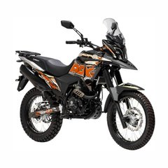 Geon ADX 250 touring motorcycle, black with orange, 2024