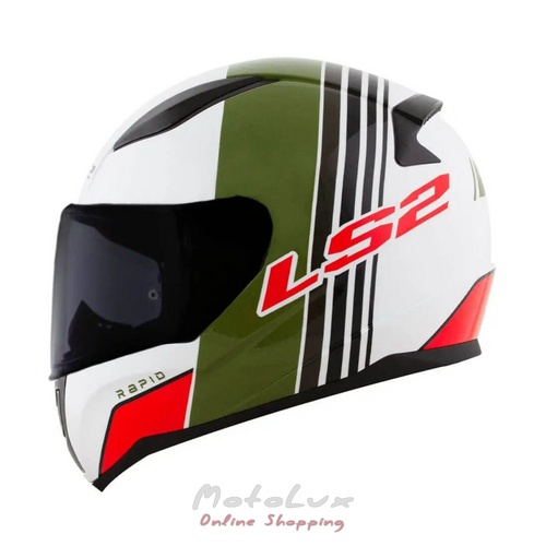 Motorcycle helmet LS2 FF353 Rapid, size XL, white with green