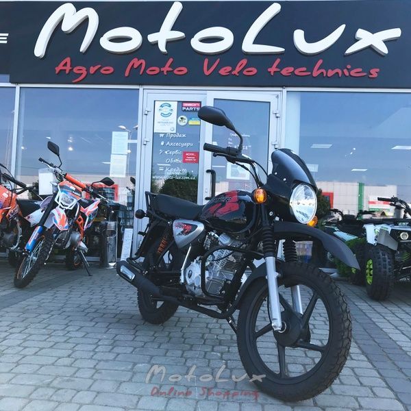 Мотоцикл дорожній Bajaj Boxer BM125X, чорний з червоним