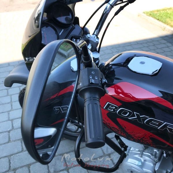 Мотоцикл дорожній Bajaj Boxer BM125X, чорний з червоним