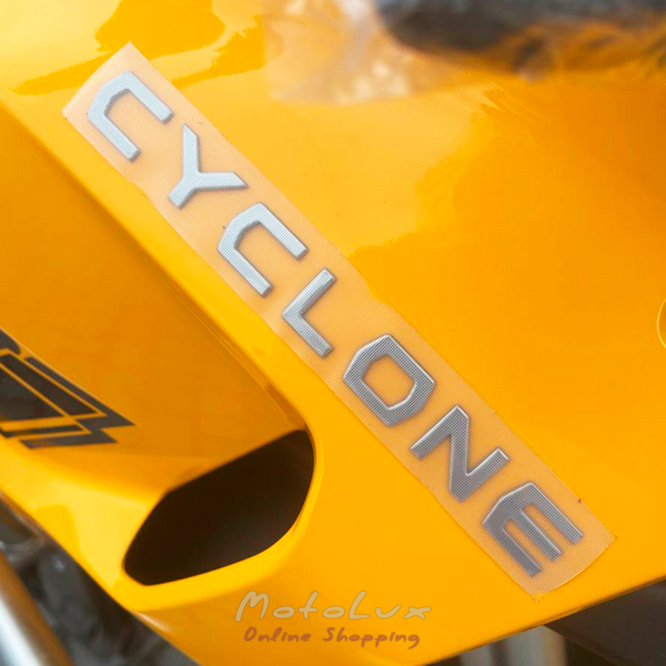 Zonsen Cyclon RX401 motorcycle, gray with yellow