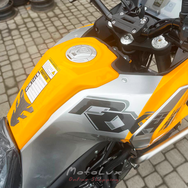 Zonsen Cyclon RX401 motorcycle, gray with yellow