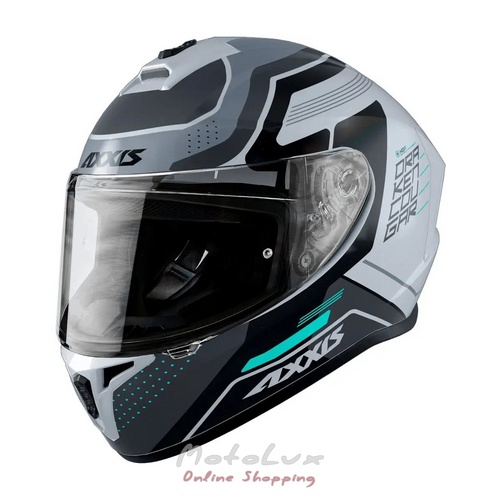 Motorcycle helmet AXXIS Draken S Cougar A2 Matt Gray Green, size L, gray