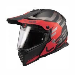 Мотошлем LS2 MX436 Pioneer Evo Adventurer, размер XXL, черный с красным