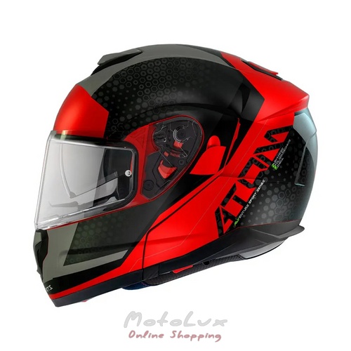 Мотошлем MT Atom SV Adventure A5 Matt Red, размер XL, серый с красным