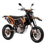 Мотоцикл эндуро Geon Dakar GNS 300 NC MOTARD, черный с оранжевым, 2026