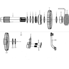 Kickstarter shaft gear for Dacar 250 - 4V motorcycle