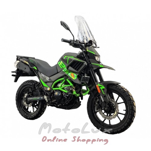 Мотоцикл ендуро Tekken 250, чорний з зеленим, 2024