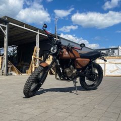 Мотоцикл дорожный Geon Scrambler Light 200, коричневый, 2024