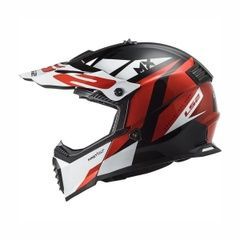 Мотошлем LS2 MX437 Fast Evo Strike, размер XL, черный с красным