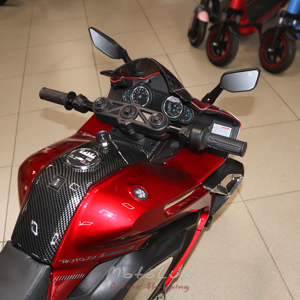 Detsk&yacute; elektrick&yacute; motocykel Bambi M 5774ELS-3, červen&yacute;