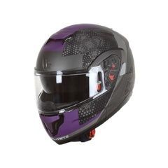 Мотошлем MT Atom SV Adventure A2 Matt Grey, размер S, серый с фиолетовым