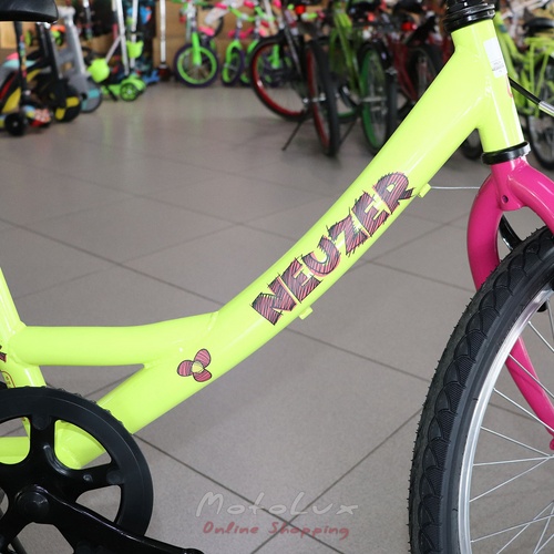 Children's bicycle Neuzer Cindy 1S, wheels 20, yellow with pink and red