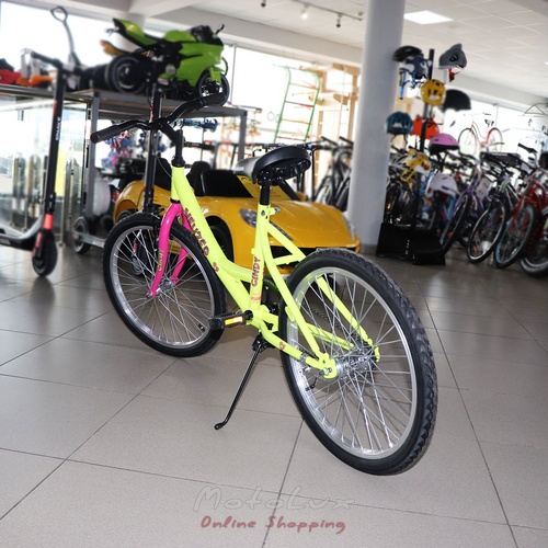 Children's bicycle Neuzer Cindy 1S, wheels 20, yellow with pink and red