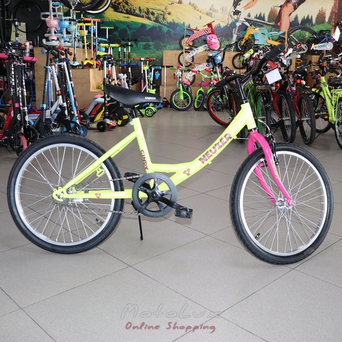 Children's bicycle Neuzer Cindy 1S, wheels 20, yellow with pink and red