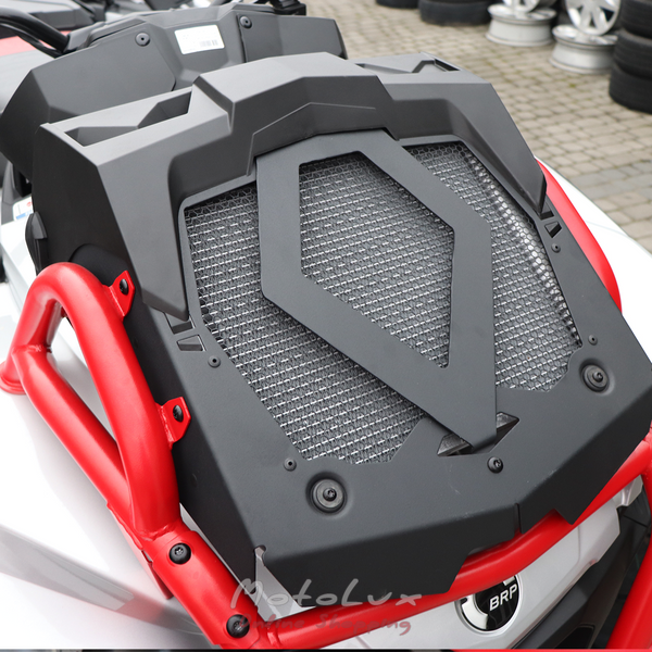 BRP Outlander X MR 1000R Utility ATV, Gray with Red, 2024