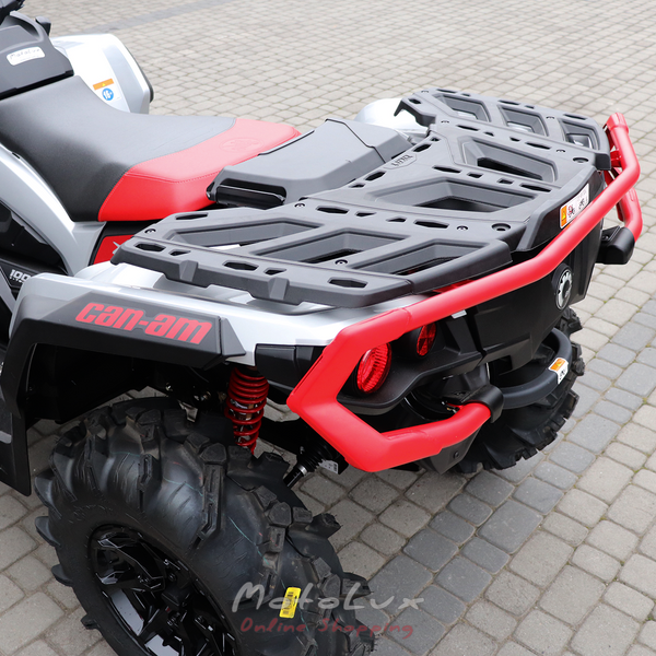 BRP Outlander X MR 1000R Utility ATV, Gray with Red, 2024