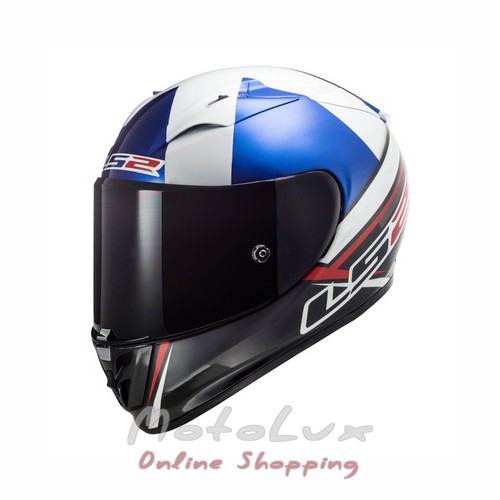 LS2 FF323 Arrow R Replica II John Mcphee Motorcycle Helmet, Size L, Blue with White