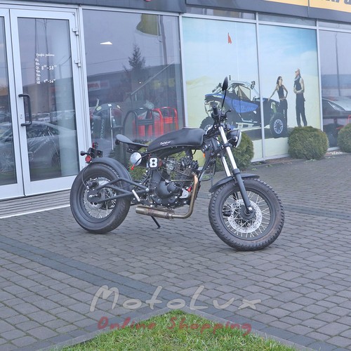 Motocykel Skymoto Diesel 200 Cafe Racer, čierna mat