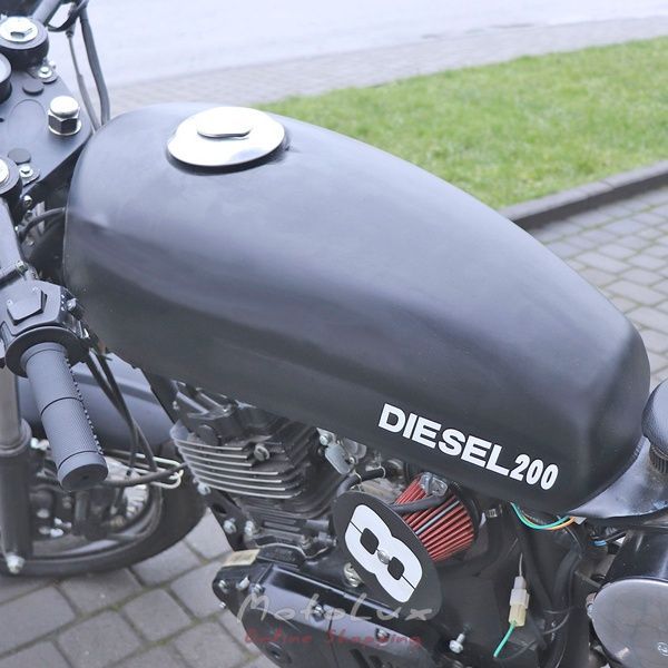 Мотоцикл скрамблер Skymoto Diesel 200 Cafe Racer, черный мат