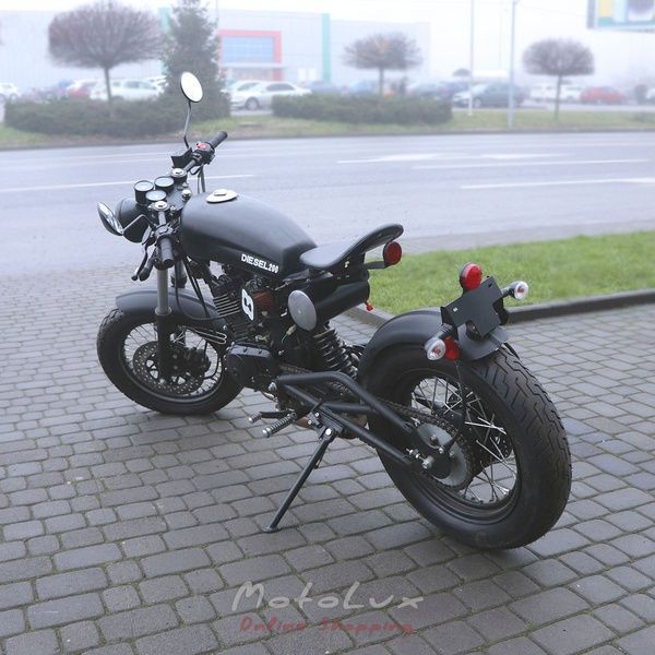 Мотоцикл скрамблер Skymoto Diesel 200 Cafe Racer, черный мат