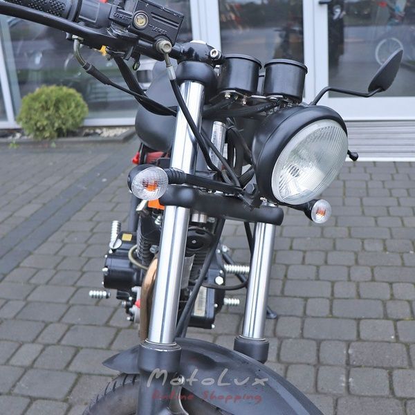 Мотоцикл скрамблер Skymoto Diesel 200 Cafe Racer, черный мат