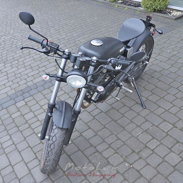 Мотоцикл скрамблер Skymoto Diesel 200 Cafe Racer, черный мат