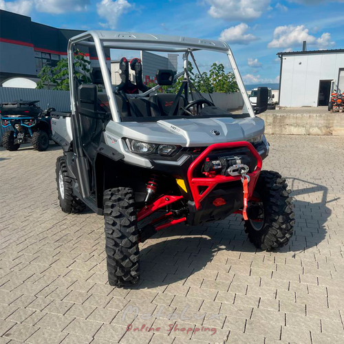 Мотовсюдихід BRP Traxter X MR HD10, Hyper Silver & Legion Red, 2024