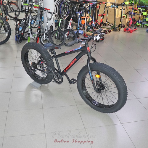 Велосипед Crosser Fat Bike, колеса 24, рама 13, black