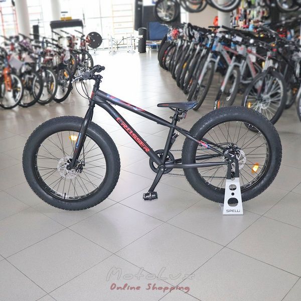 Crosser Fat Bike, kerekek 24, v&aacute;z 13, fekete