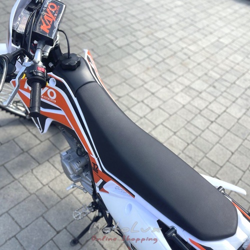 Enduro motorcycle Kayo T2 250, white and orange, 2024