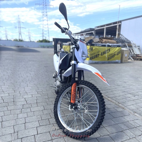 Enduro motorcycle Kayo T2 250, white and orange, 2024