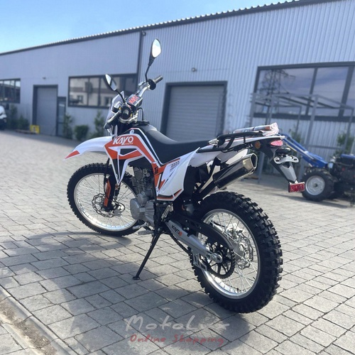 Enduro motorcycle Kayo T2 250, white and orange, 2024