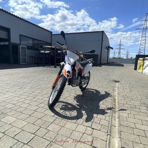 Enduro motorcycle Kayo T2 250, white and orange, 2024