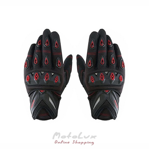 Scoyco MC10 motorcycle gloves, size M, black with red