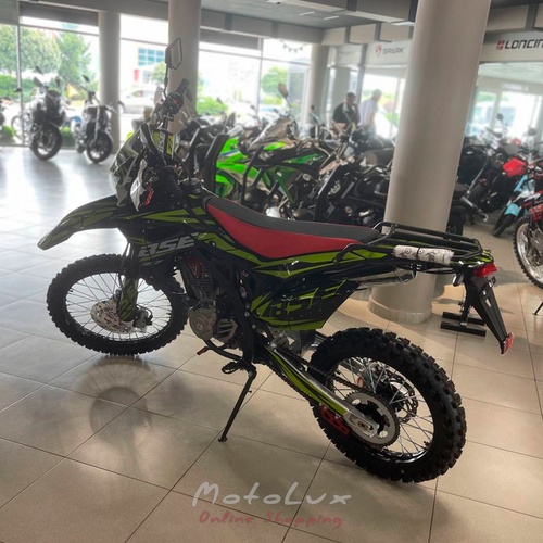 Enduro motorkerékpár BSE J11, fekete és zöld, 2024