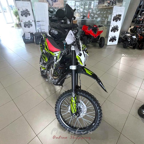 Enduro motocykel BSE J11, čierny a zelený, 2024