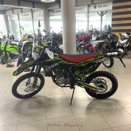 Enduro motorkerékpár BSE J11, fekete és zöld, 2024