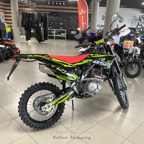 Enduro motocykel BSE J11, čierny a zelený, 2024