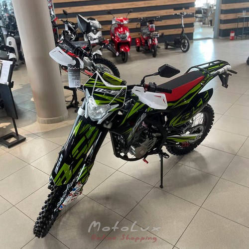 Enduro motocykel BSE J11, čierny a zelený, 2024