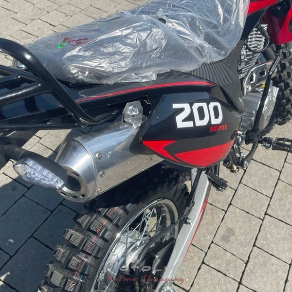 Мотоцикл Sparta Cross 200, червоний з чорним