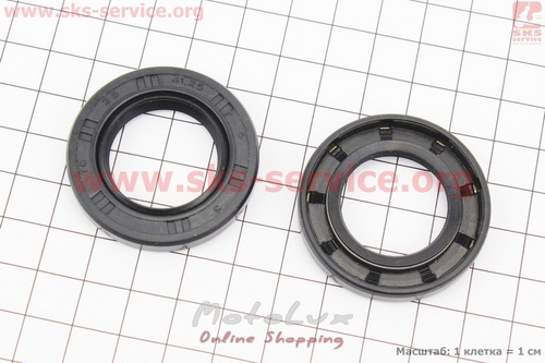 Сальники коленвала, 25х41.25х6мм, 2шт, 168F