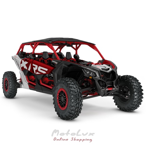 Вездеход BRP Maverick MAX X RS TURBO RR SAS, Fiery Red Hyper Silver, 2025