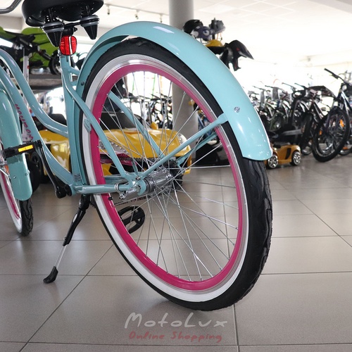 Neuzer Sunset road bike, 26 wheels, 17 frame, turquoise pink