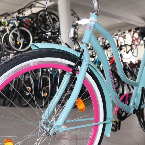 Neuzer Sunset road bike, 26 wheels, 17 frame, turquoise pink