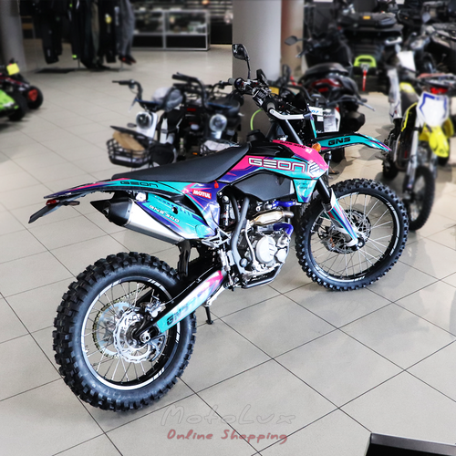 Enduro motocykel Geon DAKAR 300 GNS, čierny s fialovou, 2024