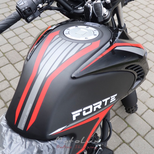 Motocykel FORTE FT200-FB, 200 cm3, 14 hp, 2023, čierna s červenou