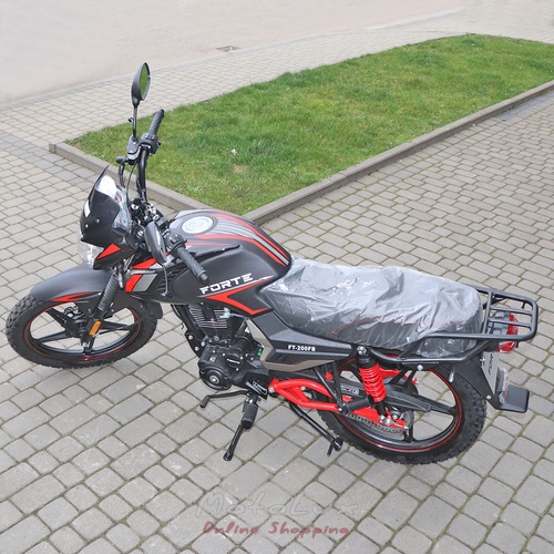 Motocykel FORTE FT200-FB, 200 cm3, 14 hp, 2023, čierna s červenou