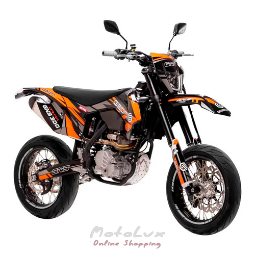 Enduro motocykel Geon DAKAR 300 GNS 5, čierny s oranžovou, 2024