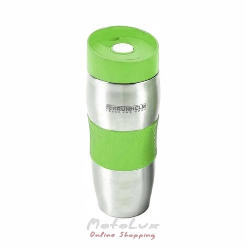 Thermo mug made of stainless steel Grunhelm GTC 102, 380 ml, green